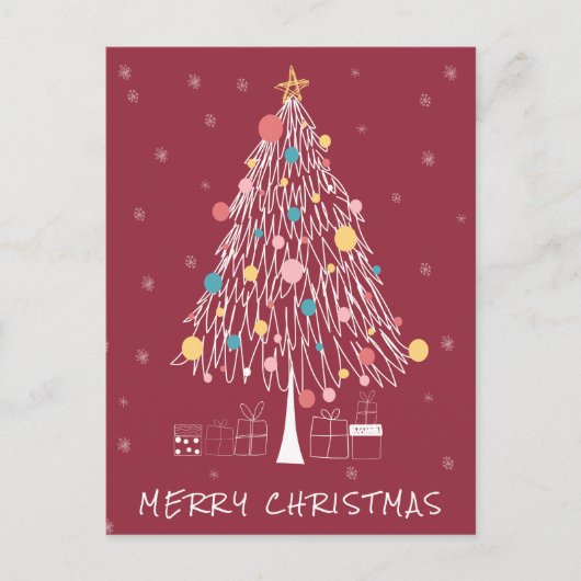 Merry Christmas Add Your Foto Postkarte (Vorderseite)