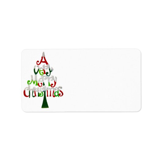 Merry Christmas Address Label Adressaufkleber (Vorne)