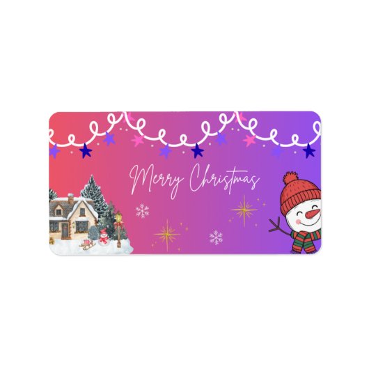 Merry Christmas Adressaufkleber (Vorne)