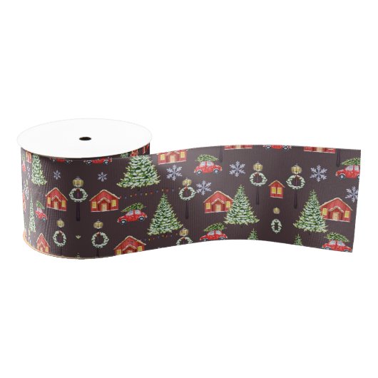 Merry Christmas Aesthetic Pattern- Festive Holiday Ripsband (Spule)