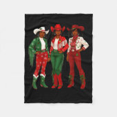 Merry Christmas African American Afro Cowgirl West Fleecedecke (Vorderseite)