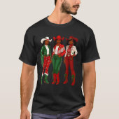 Merry Christmas African American Afro Cowgirl West T-Shirt (Vorderseite)