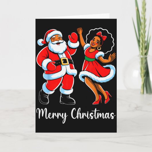 Merry Christmas African American Santa Claus Xmas Karte (Vorderseite)
