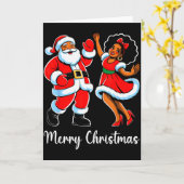 Merry Christmas African American Santa Claus Xmas Karte (Gelbe Blume)