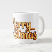 Merry Christmas als Goldener Schriftzug Jumbo-Tasse (Vorderseite Rechts)
