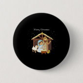 Merry Christmas &amp; Nativity Scene Christian Fai Button (Vorderseite)