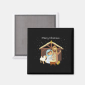 Merry Christmas & Nativity Scene Christian Fai Magnet (Vorderseite/Rückseite)