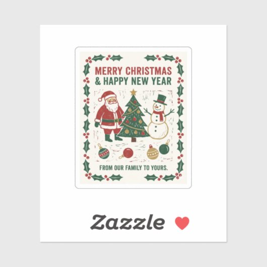 Merry Christmas and a Happy New Year Aufkleber (Blatt)