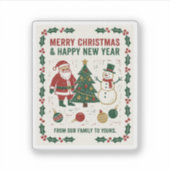 Merry Christmas and a Happy New Year Aufkleber (Vorderseite)