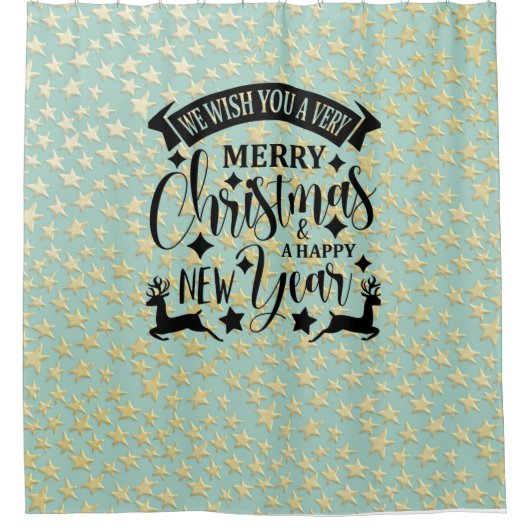 Merry Christmas and a Happy New Year Duschvorhang (Vorderseite)