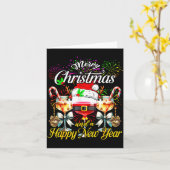 Merry Christmas And A Happy New Year Firework Wine Karte (Gelbe Blume)
