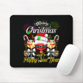 Merry Christmas And A Happy New Year Firework Wine Mousepad (Mit Mouse)