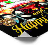 Merry Christmas And A Happy New Year Firework Wine Poster (Ecke)