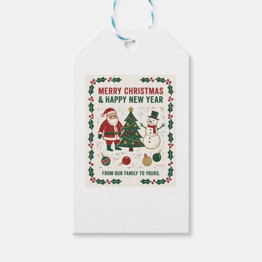 Merry Christmas and a Happy New Year Geschenkanhänger (Vorderseite)