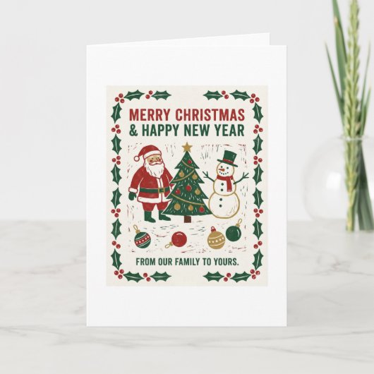Merry Christmas and a Happy New Year Karte (Vorderseite)