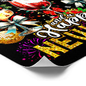 Merry Christmas And A Happy New Year Wine Gles Fir Poster (Ecke)