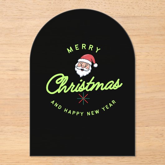 Merry Christmas and Happy New Year Acryleinladungen (Vorderseite)