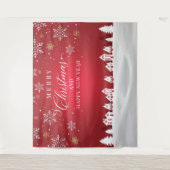 Merry Christmas and Happy New Year backdrop  Wandteppich (Vorderseite)