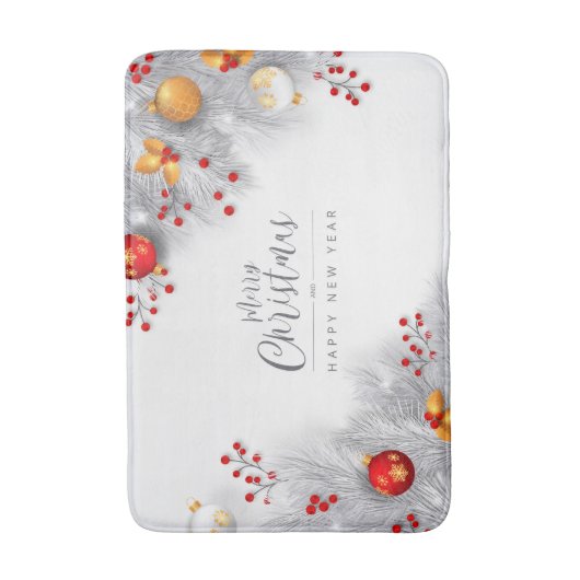 Merry Christmas And Happy New Year Badematte (Vorderseite Vertikal)