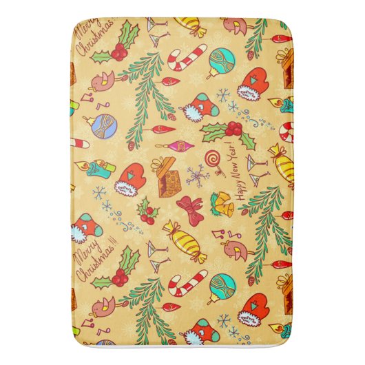 Merry Christmas And Happy New Year Badematte (Vorderseite Vertikal)