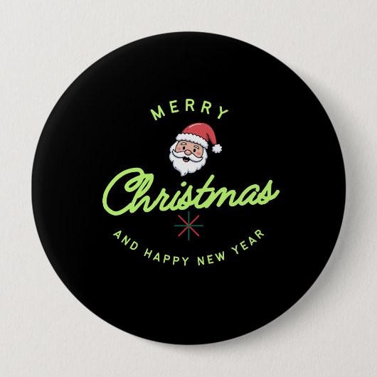 Merry Christmas and Happy New Year Button (Vorderseite)