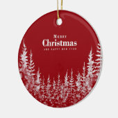 Merry Christmas and Happy New year card Keramik Ornament (Links)