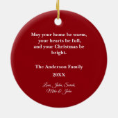 Merry Christmas and Happy New year card Keramik Ornament (Hinten)