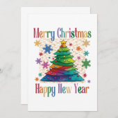 Merry Christmas And Happy New Year Einladung (Vorne/Hinten)