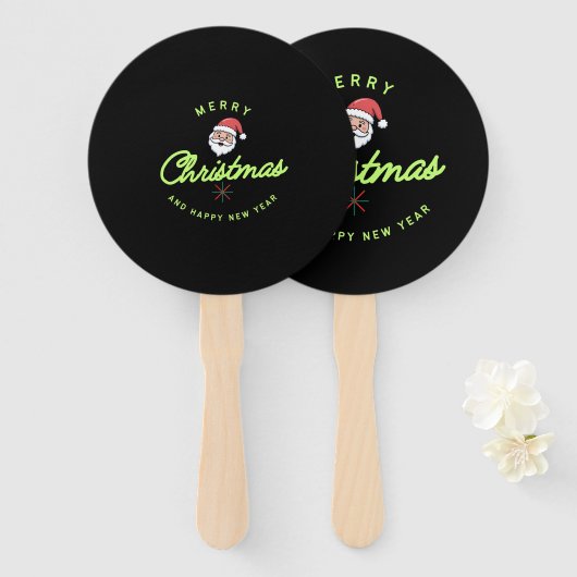 Merry Christmas and Happy New Year Fächer (Vorne und Hinten)