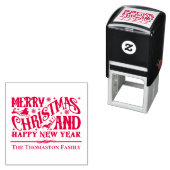 Merry Christmas and Happy New Year Family Name Permastempel (Beispiel)