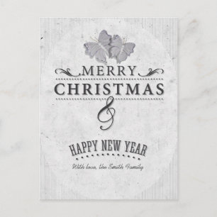 Merry Christmas and Happy New Year Feiertagspostkarte