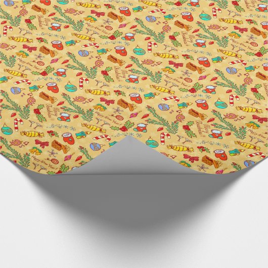 Merry Christmas And Happy New Year Geschenkpapier (Ecke)