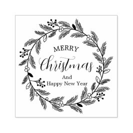 Merry Christmas And Happy New Year Gummistempel