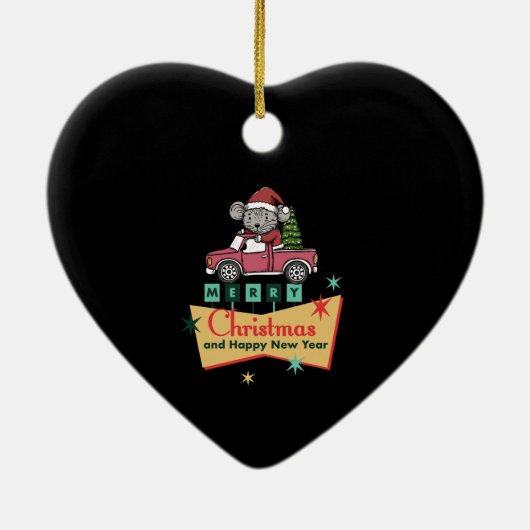 Merry Christmas and Happy New Year Keramik Ornament (Hinten)