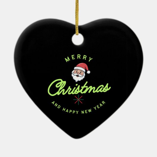 Merry Christmas and Happy New Year Keramik Ornament (Hinten)