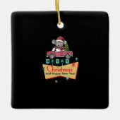 Merry Christmas and Happy New Year Keramikornament (Vorderseite)