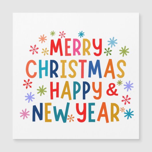 MERRY CHRISTMAS AND HAPPY NEW YEAR MAGNETKARTE (Vorderseite)