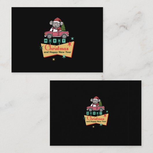 Merry Christmas and Happy New Year Mitteilungskarte (Vorne/Hinten)