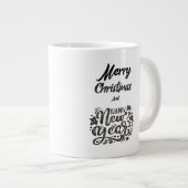 Merry Christmas and Happy New Year Plain Design Jumbo-Tasse (Vorderseite Rechts)