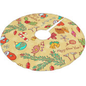 Merry Christmas And Happy New Year Polyester Weihnachtsbaumdecke (Schrägansicht)