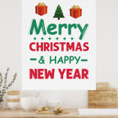 Merry Christmas And Happy New Year Poster (Küche)
