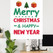 Merry Christmas And Happy New Year Poster (Heimbüro)