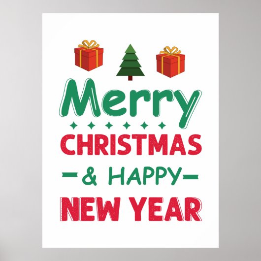 Merry Christmas And Happy New Year Poster (Vorne)