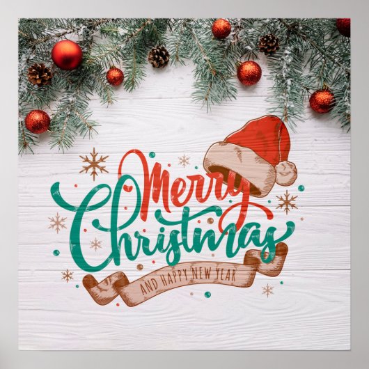 Merry Christmas And Happy New Year Poster (Vorne)