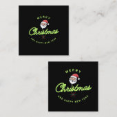 Merry Christmas and Happy New Year Quadratische Visitenkarte (Vorne/Hinten)