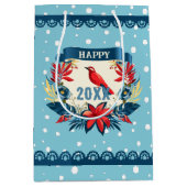 Merry Christmas and Happy New Year! Red Bird Snow Mittlere Geschenktüte (Vorderseite)