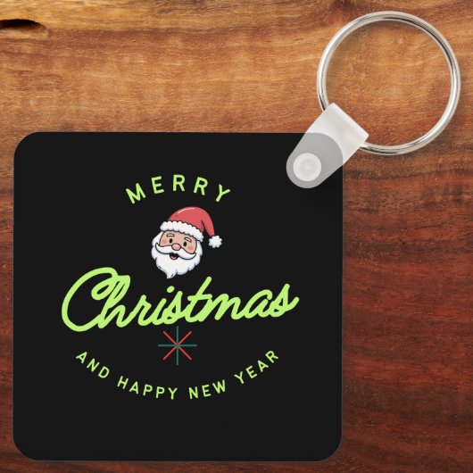 Merry Christmas and Happy New Year Schlüsselanhänger (Rückseite)