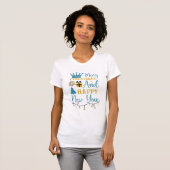 Merry Christmas and Happy New Year Typography T-Shirt (Vorne ganz)