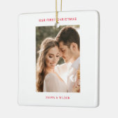 Merry Christmas and Married Photo Keramikornament (Links)