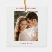 Merry Christmas and Married Photo Keramikornament (Vorderseite)